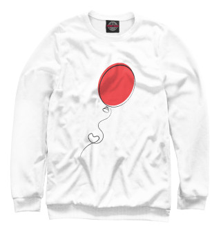 Свитшот для девочек Красный воздушный шарик с сердцем
