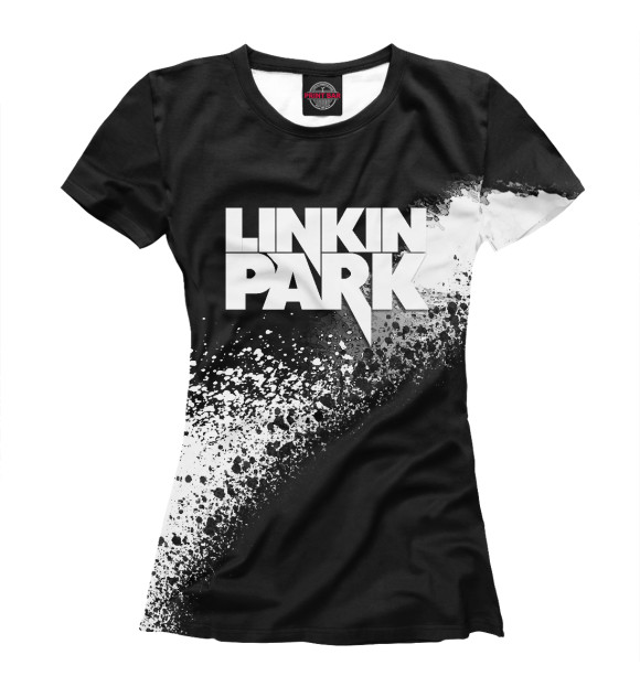 Женская футболка с изображением Linkin Park + краски цвета Белый