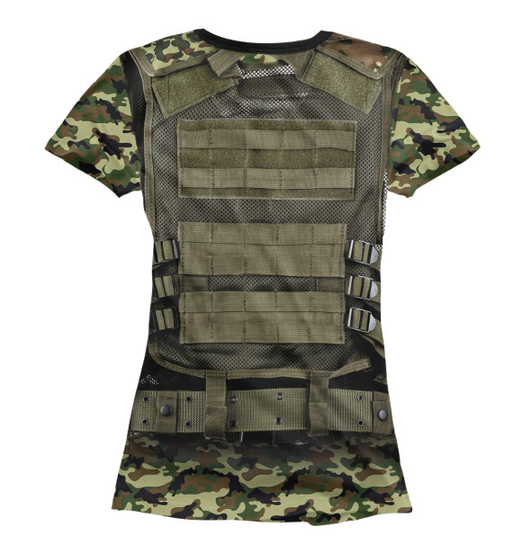 Футболка для девочек с изображением Бронежилет с триколором цвета Белый