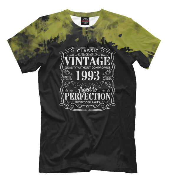 Мужская футболка с изображением Classic Vintage 1993 цвета Белый