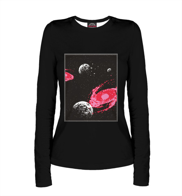 Женский лонгслив с изображением Cosmos цвета Белый