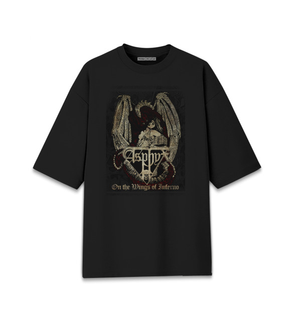 Мужская футболка оверсайз с изображением Asphyx цвета Черный
