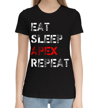 Хлопковая футболка для девочек Eat Sleep Apex Repeat