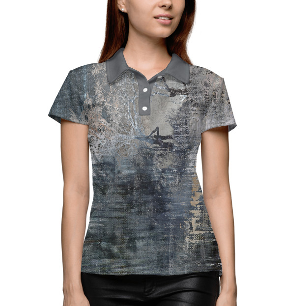 Женское поло с изображением Лес цвета Белый