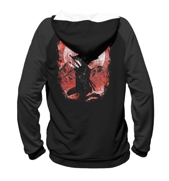 Женское худи с изображением Vintage Lady Samurai цвета Белый