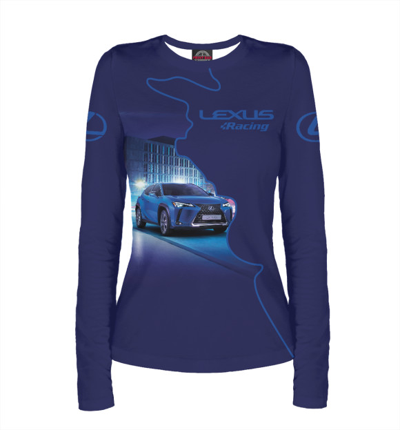 Женский лонгслив с изображением Lexus цвета Белый