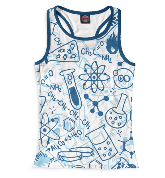 Женская майка-борцовка с изображением Химия цвета Белый
