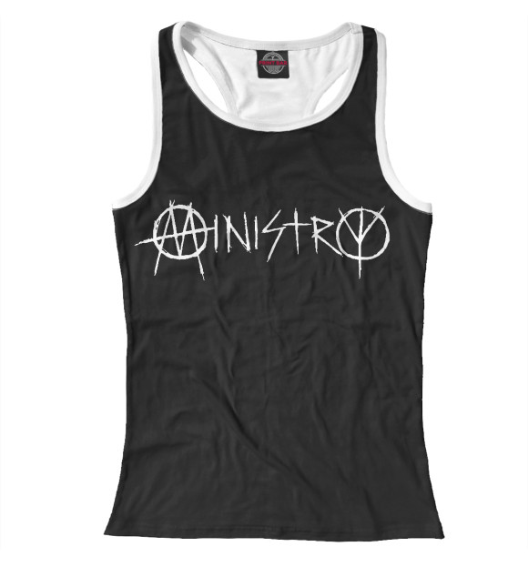 Женская майка-борцовка с изображением Ministry цвета Белый