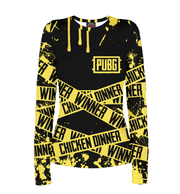 Женский лонгслив с изображением PUBG цвета Белый