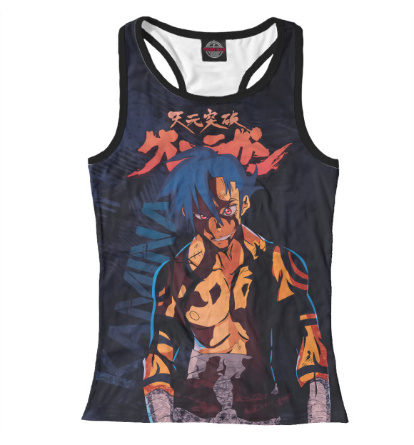 Женская майка-борцовка с изображением Гуррен-Лаганн цвета Белый