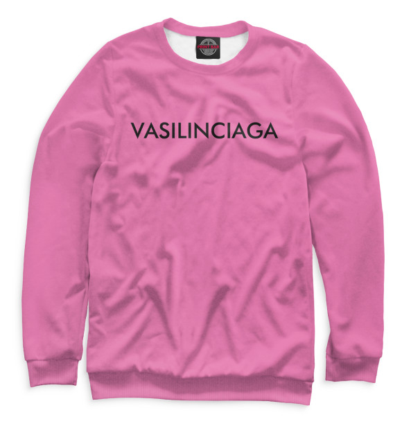 Свитшот для девочек с изображением Vasilinciaga розовый фон цвета Белый