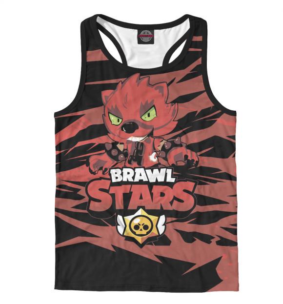 Мужская майка-борцовка с изображением Brawl Stars цвета Белый