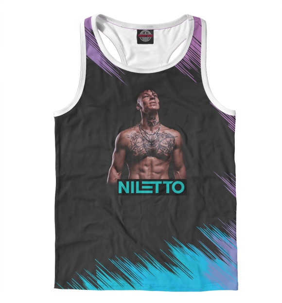 Мужская майка-борцовка с изображением NILETTO цвета Белый