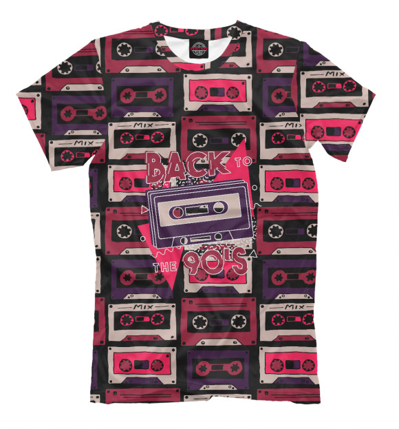 Мужская футболка с изображением 90's цвета Белый