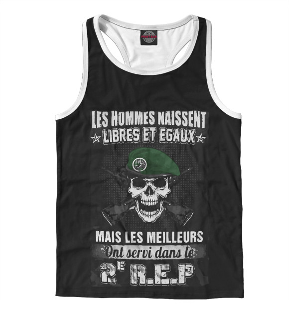 Мужская майка-борцовка с изображением Legion Etrangere цвета Белый