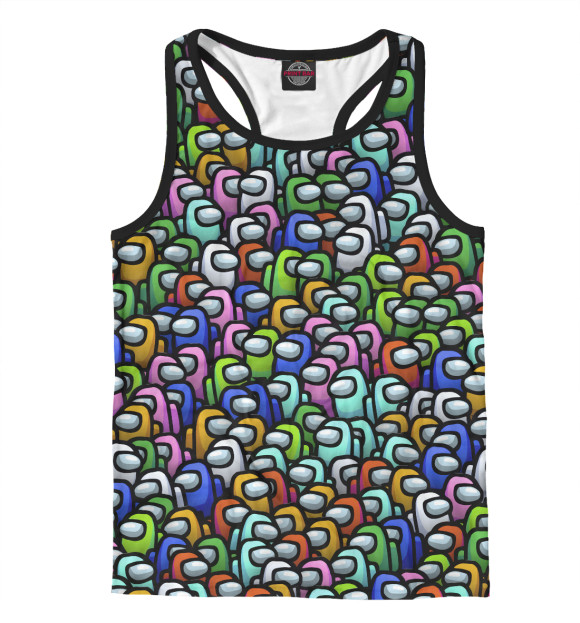 Мужская майка-борцовка с изображением Амонг Ас цвета Белый