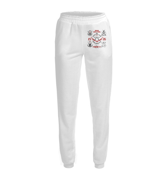 Женские спортивные штаны с изображением Охота на оленей цвета Белый
