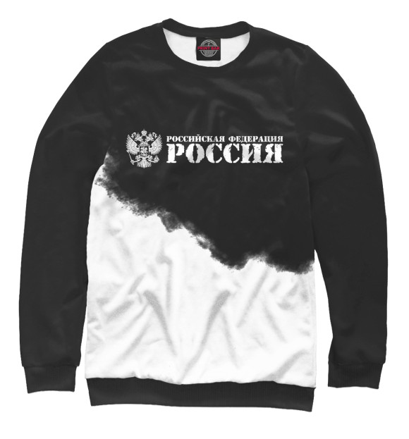 Свитшот для девочек с изображением Россия цвета Белый