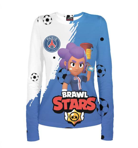 Женский лонгслив с изображением Brawl Stars цвета Белый