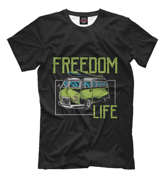 Футболка для мальчиков с изображением Freedom life цвета Белый
