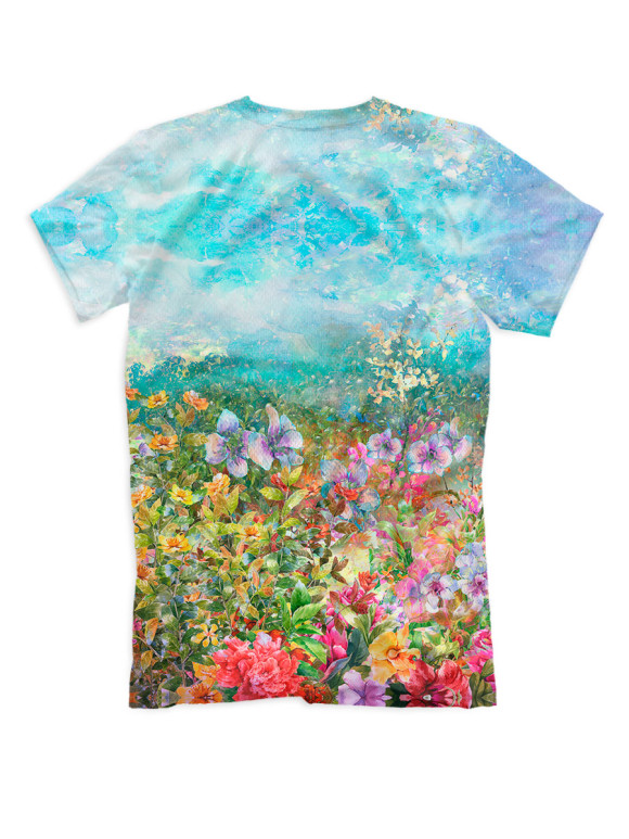 Мужская футболка с изображением Цветы цвета Белый