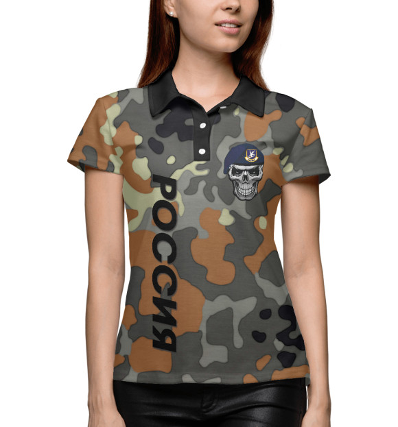 Женское поло с изображением Спецназ цвета Белый