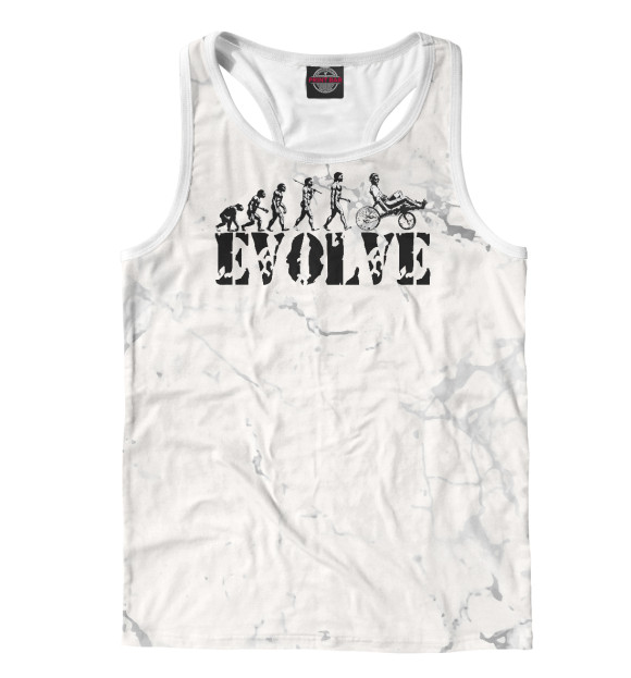 Мужская майка-борцовка с изображением Recumbent Bicycle Evolution цвета Белый