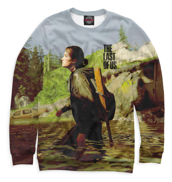 Мужской свитшот с изображением Элли The Last of Us цвета Белый