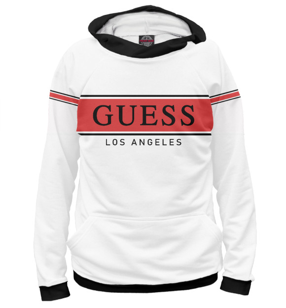Женское худи с изображением GUESS цвета Белый
