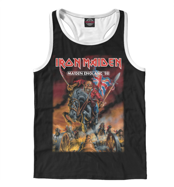 Мужская майка-борцовка с изображением Ironmaiden цвета Белый