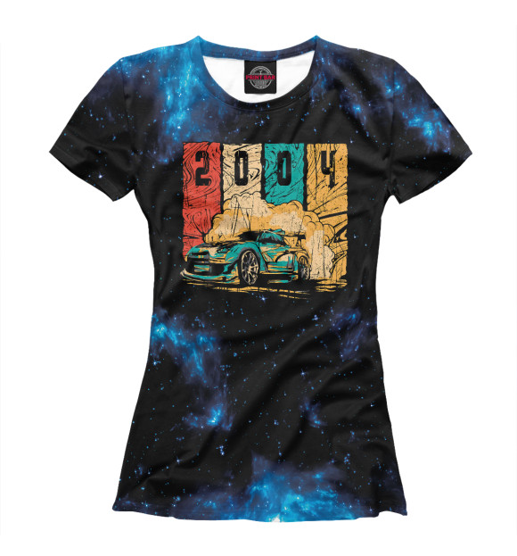 Футболка для девочек с изображением 2004 Birthday Vintage Drift цвета Белый
