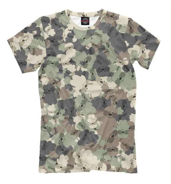 Мужская футболка с изображением Камуфляж с уточками Lalafan цвета Белый