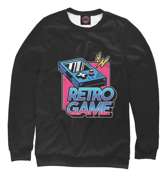 Мужской свитшот с изображением Retro game цвета Белый