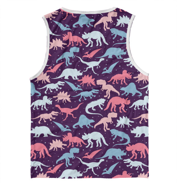 Майка для мальчика с притом Динозавры и звезды цвета Белый Майка для мальчика с изображением Динозавры и звезды цвета Белый