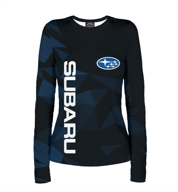 Женский лонгслив с изображением Subaru | Субару | Авто цвета Белый