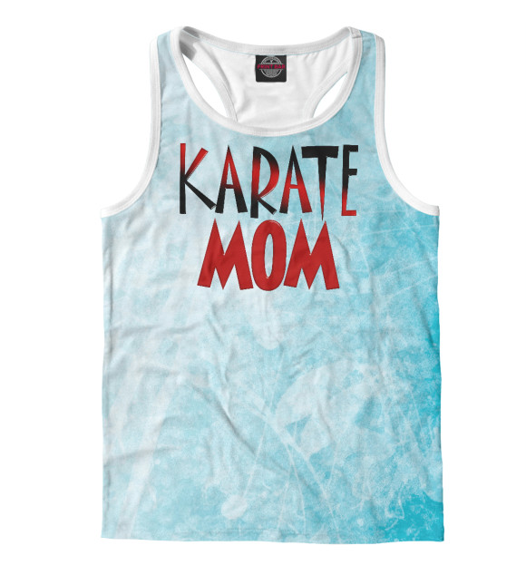 Мужская майка-борцовка с изображением Karate Mom цвета Белый