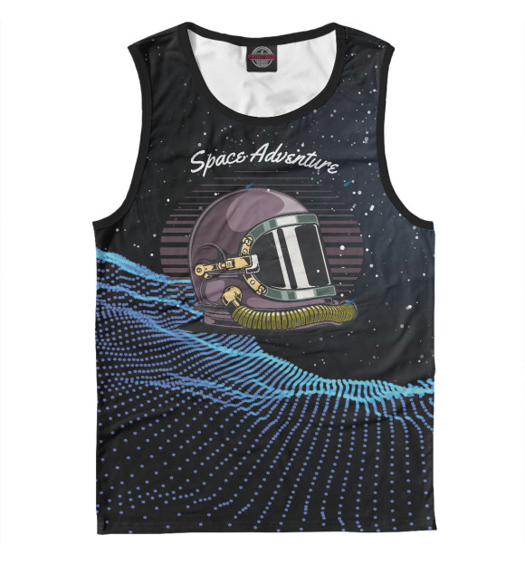 Мужская майка с изображением Космические приключения цвета Белый