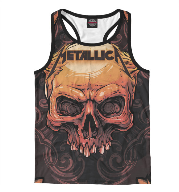 Мужская майка-борцовка с изображением Metallica цвета Белый