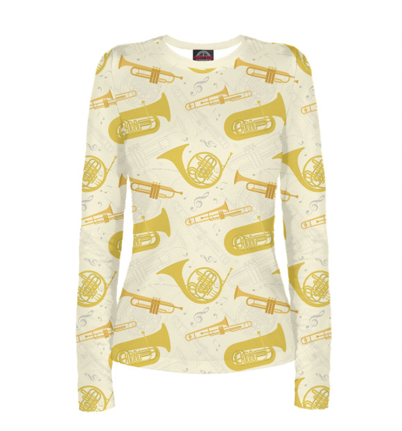 Женский лонгслив с изображением Jazz цвета Белый