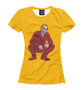 Женская футболка Путин на корточках