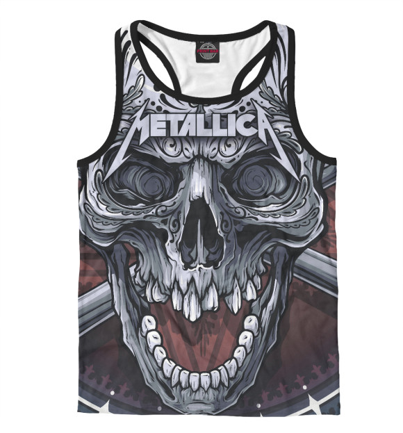 Мужская майка-борцовка с изображением Metallica цвета Белый