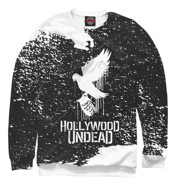 Мужской свитшот с изображением Hollywood Undead цвета Белый