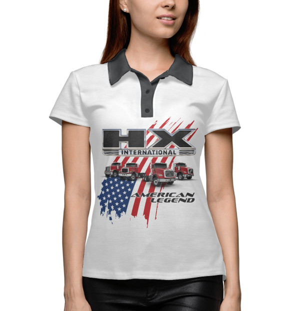 Женское поло с изображением Iternational HX цвета Белый