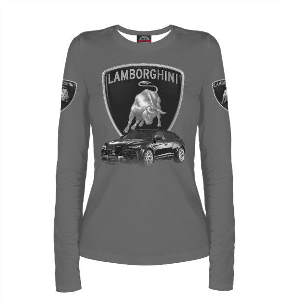 Женский лонгслив с изображением Lamborghini цвета Белый
