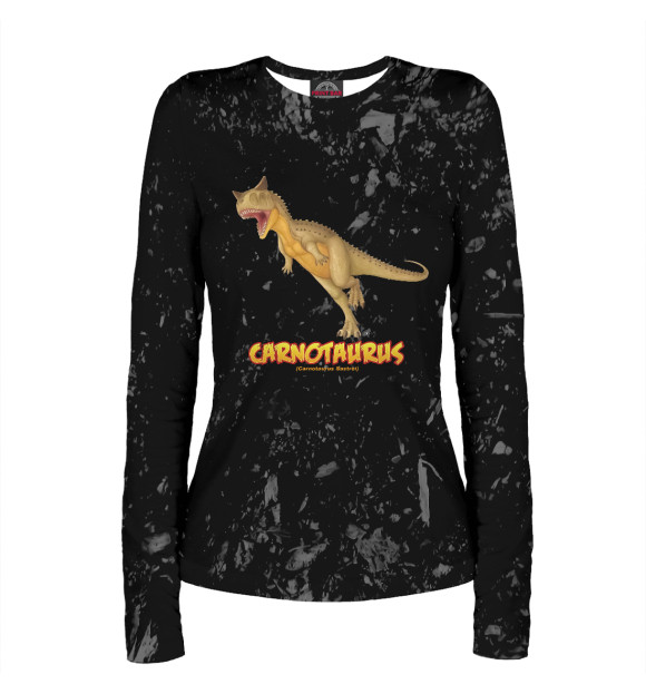 Женский лонгслив с изображением Carnotaurus Sastrei цвета Белый