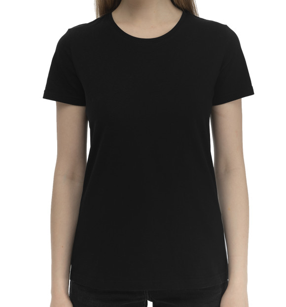 Женская футболка с изображением Черная цвета Белый