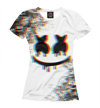 Футболка для девочек Marshmello Glitch