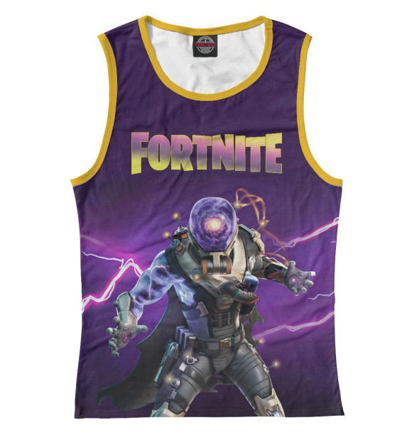Майка для девочки с притом Fortnite Cyclo Outfit цвета Белый Майка для девочки с изображением Fortnite Cyclo Outfit цвета Белый