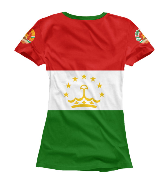 Женская футболка с изображением Tajikistan цвета Белый