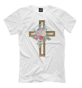 Мужская футболка Крест в цветах